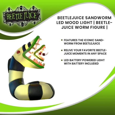 Beetlejuice Sandworm LED Mood Light, White Sandworm Figure Mood Lamp For Ambient Home Lighting, collectible decor display.