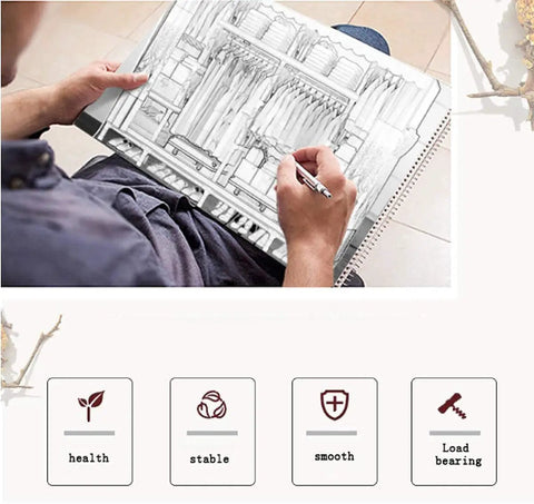 A person sketching a design for a Heavy Duty Portable Hanging Closet Wardrobe With Rock Solid Steel Pipe Frame.