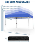 10X10 Pop Up Canopy Tent With Slant Leg Design, Easy Setup Outdoor Gazebo Shelter with adjustable heights and carrying bag