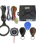 RFID Push To Start Car Ignition Kit With Keyless Go Button And Leather Key Fob components and wiring layout