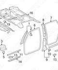 Diagram showing part placement for 10 Pack Hood Insulation Retainer Clips For Toyota And Lexus 90467-09050 90467-A0003
