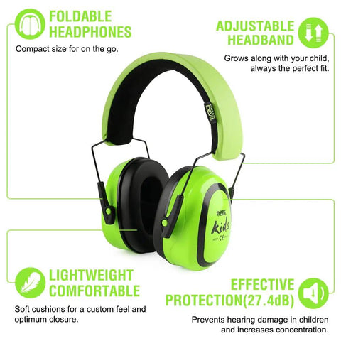 Kids Noise Canceling Ear Muffs 27.4dB 2 Pack Adjustable Hearing Protection For Toddlers And Teens Age 3 To 16 Comfortable Cushioned