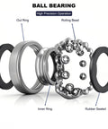 6202-2RS deep groove ball bearing exploded view showing inner/outer rings, balls, and double rubber seals