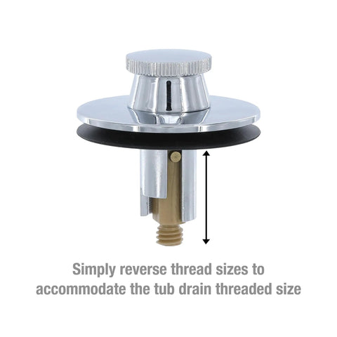 Lift And Turn Tub And Bath Drain Stopper In Chrome Finish Easy Replacement Converts Trip Lever Drains Shown Detailed View