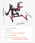 Leg Extension And Curl Machine For Home Gym, Heavy Duty 550 Pounds Load, adjustable black and red seated machine