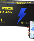 Badass Heavy Duty 24 Volt 314Ah LiFePO4 Battery Bank With 300A Smart Bms Bluetooth Connectivity For Rv Motorhomes Home Solar Storage Off Grid Adventures And Boat Power with smartphone app monitoring.