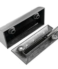 Rugged Wired Garage Door Magnetic Switch For Roller Shutter NC With 15 Inch Armored Cable Heavy Duty Sensor Over Two Inch Operation Distance Beefy Metal Housing For Reliable Door Monitoring For Home Security Systems, showing rugged metal housing and cable detail.