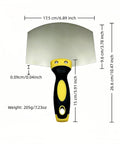 Curved Plastering Trowel With Stainless Steel Arc Blade For Drywall Spackle And Putty Applications, dimensions shown