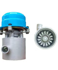1000W 220V Small Hydro Turbine Generator For Home Use Off Grid Ready shown in silver and blue, front and side view