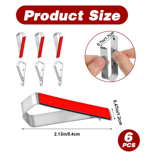 6 Pcs Car Visor Clip Photo Holder With Durable Adhesive Stainless Steel Clips For Custom Pictures In Car Home Or Office Decor Easy Install Photo Frames Not Included showing clip size and adhesive