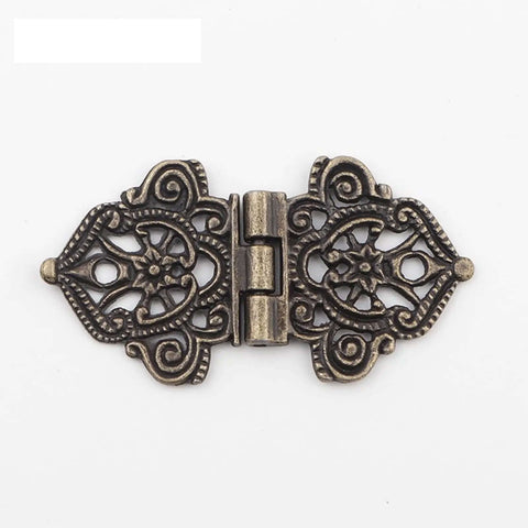 Old School Alloy Hollow Flower Hinges for Cabinets and Boxes, durable metal butt cabinet door hardware, classic Chinese style.