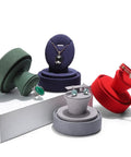 Sleek Velvet Earring Display Stand With Glass Lid Angled Jewelry Organizer in multiple colors showcasing rings and earrings