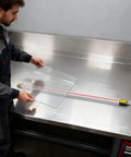 Big 49 Inch Acrylic Heat Bending Machine 1500W Plastic Bender Heater With Adjustable Temp Control For PVC Sheet Thermoforming Work Up To Half Inch Thick durable tool used to bend acrylic sheets on a stainless steel workbench.