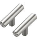 30 Pack Brushed Nickel Cabinet Knobs Stainless Steel T Bar Pulls For Doors And Drawers 2 Inch Length Single Hole Modern Silver