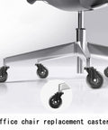 Heavy Duty Office Chair Wheels Roller Blade Casters Rubber Caster Set Of Five Smooth Glide Floor Savers For Gaming Chairs on a sleek chair base.