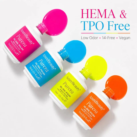 Six Color Neon Gel Nail Polish Set 15ml HEMA Free Soak Off UV LED Kit, nail polish bottles with vibrant caps