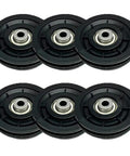 Six Pack Nylon Pulley Wheels With Bearings For Home Gym Cable Machines Quiet Replacement Rollers For Fitness Gear And Garage Doors Smooth Low Noise Cable Movement Durable Set Of 6 black nylon pulley wheels with bearings