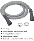 Dishwasher Drain Hose 6 Ft Flexible Discharge With Stainless Steel Clamps Easy Trim To Fit Five Eighths Three Quarters Or One Inch Ends