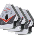 GUTIMORE 55lb welding magnets set of 3, arrow-style clamps for 45°, 90°, 135° angles; silver-gray with red accent