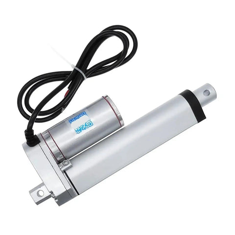 Heavy Duty Electric Linear Actuator Delivering Knockout Power And Smooth Precise Travel For Pro Robotics Smart Automation Systems And Weekend Workshop Builds Using Strong Dc 12v close-up view of actuator with connected cable