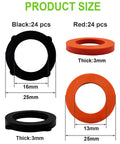 48 Piece Garden Hose Washers With Self Locking Tabs Leak Proof Black And Red Premium 3mm Thick Rubber Gaskets Size Chart