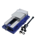 6 Inch Hardened Steel Milling Machine Bench Vise With Lock Down Clamps, heavy duty design, includes clamping accessories