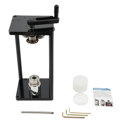 Top Shelf Manual Jar Sealer For 55Mm Soda Pots With Heavy Steel Build and Smooth Rotary Winder, includes assembly tools.