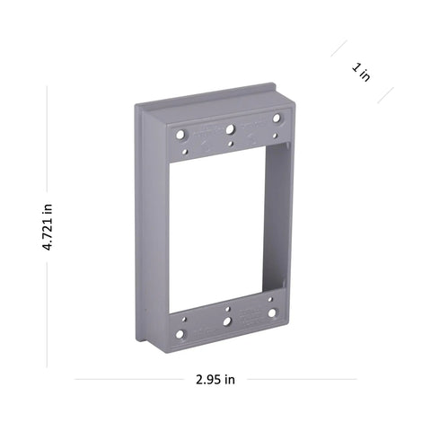 Weatherproof 1 Gang Outdoor Electrical Extension Box With 18.3 Cu In Capacity Die Cast Aluminum Construction Grey Finish