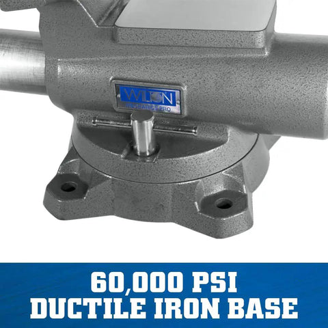 Heavy Duty Mechanics Bench Vise 8 Inch Jaw Width 8.5 Inch Opening Built Tough With Ductile Iron Base precision machined spindle base.