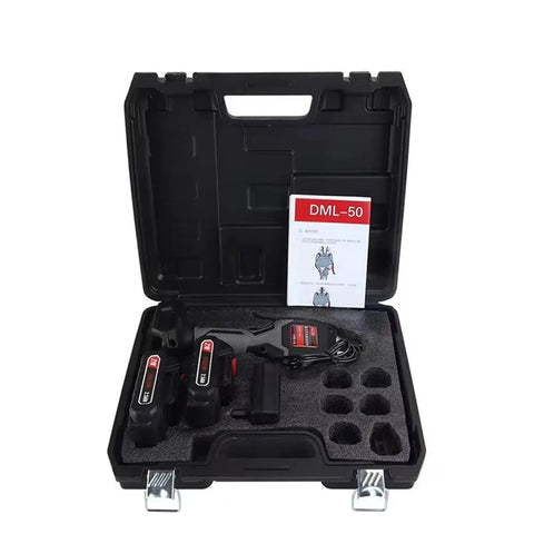 Heavy Duty Electric Battery Cold Crimping Tool Pliers For Precise Terminal Connections 0.5 To 50mm Hydraulic Crimper in case with batteries.