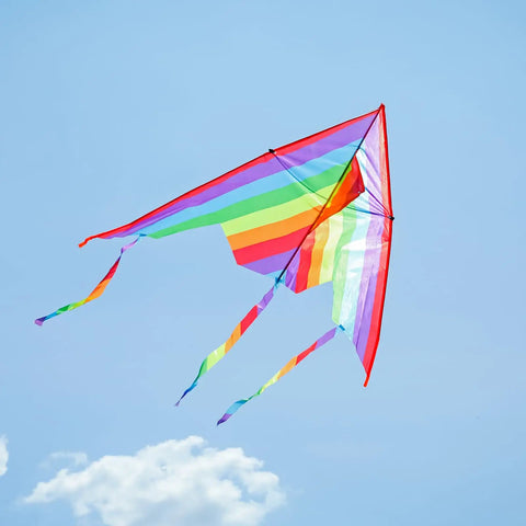 Colorful kite flying in the sky, a potential use for Carbon Fiber Strip Bars 0.6x5mm 400mm Pultruded Carbon Fiber Strips Ideal For Kites.