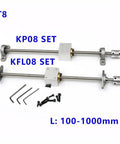 Top Notch T8 Lead Screw Rod Kit For 3D Printers And CNC Gear, 2mm Pitch With 8mm Diameter Available In Sizes Ranging From 4 Inches To 40 Long Inches For Precision Motion Control Setup, 100-1000mm