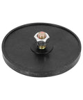 Back view of a black circular base with an M6x1.0 threaded bolt, part of a pair red plastic reflective warning reflectors with universal screw mount for motorcycle and bike M6x1.0 thread durable high visibility simple install built for long lasting use ride ready for day or night riding.