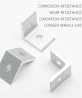 10Pcs 3030 Inside Corner Bracket Gusset For Aluminum Extrusion Silver 2 Hole L Bracket Connector With 6mm Slot Durable Aluminum