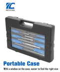 Magnetic Go-Thru 12-Piece Screwdriver Set With 6 Phillips And 6 Flat Head Bits in black portable case with window display
