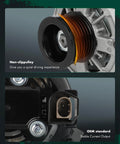 Beefy V6 3.5L 12V 130A High Output Alternator for Toyota Tacoma 2016-2021, showing 7-groove pulley and connector detail