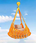 Heavy Duty Cargo Lifting Net And Strap Set For Secure Hoisting In Trucks And Industrial Jobs Durable Material Handling Gear That Makes Lifts Easy Lay Flat Center Your Load And Fasten Four Straps For A Stable Safe Lift, orange polyester net lifting boxes