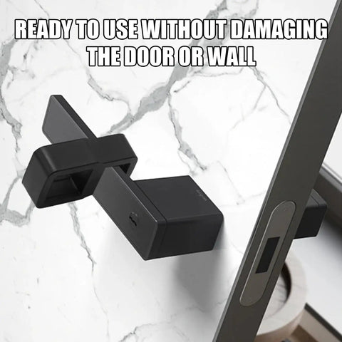 Silicone Door Knob Stopper Wall Protector Anti Collision Door Handle Guard Pocket Sized Portable Travel Kit save damage, black, wall mounted.