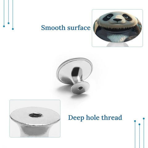 Round Panda Face Cabinet Knobs With Screws 2 Pack Dope Stainless Steel Drawer Pulls For Kitchen Bathroom Dresser Cupboard Closet Furniture Hardware That Lasts Long. panda face knob, Ø28mm, stainless steel back view