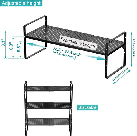 Expandable Cabinet Storage Shelf Organizer Rack Built Tough And A Real Workhorse Heavy Duty Steel Stackable For Kitchen Pantry Garage
