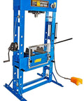 50-Ton Hydraulic Shop Press With Floor Mount, Air Operated Foot Pedal Or Manual Operation, Beefy Heavy Duty Steel Construction