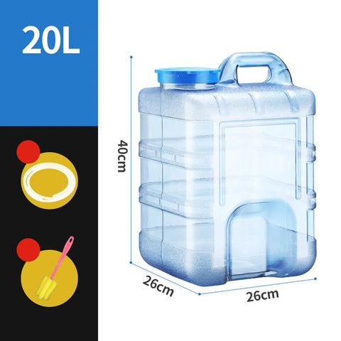 Camping Water Jug With Lid 20L Easy Pour Handle And Wide Mouth Large Opening Portable Water Storage Carrier