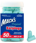 Soft Foam Earplugs For Sleep And Travel 50 Pairs 33 dB NRR Super Comfy Side Sleeper Friendly Perfect For Snoring Work Road Trips And Loud Events Made In USA teal earplugs in bottle