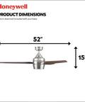 52 Inch Ceiling Fan With Light And Remote Control For Large Indoor Rooms Ideal For Living Rooms And Offices, LED Indoor Fan dimensions