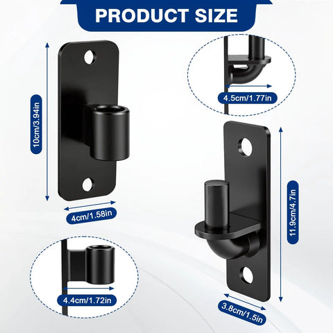 Beefy 6mm Steel Heavy Duty Gate Hinges Two-Pack, 600Lb Per Pair, Wall Mount sizes and dimensions displayed