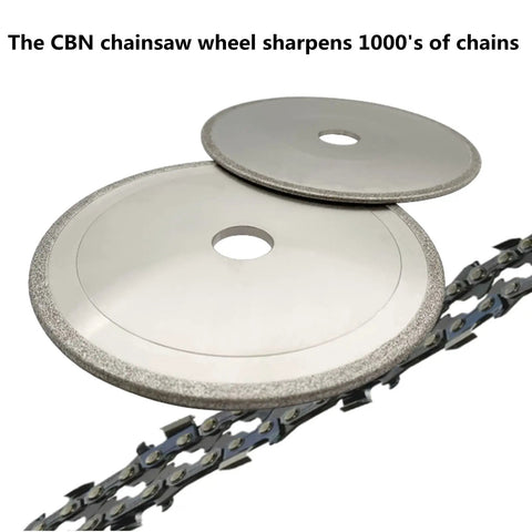 Pro Grade CBN Chainsaw Grinding Wheel For Serious Sharpening, 5 3/4 Inch Diameter, 3/16 Inch Thick, 7/8 Inch Arbor, 80 Grit