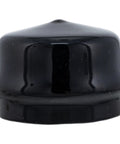 Close-up of a black OEM Cap M128102 For Riding Lawn Tractors And Mowers, Fits Models From 102 Through E180, durable style cap.