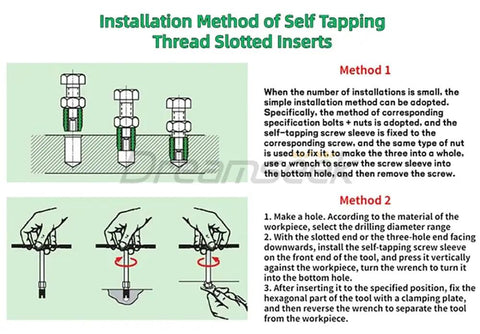 Installation method guide for the Grab This Awesome 116 Piece Helicoil Thread Inserts And Self Tapping Assortment Kit.