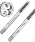 M8 X 1.0 Hand Tap And Die Set For Metric Threads Right Hand, DIY Ready For Repairs And Fabrication, showing tap and die pieces.