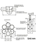 Technical diagram of Pro Grade Dope Quality 0.5 Inch Filter Wheel For 30mm Cage System Coaxial Support With threading dimensions
